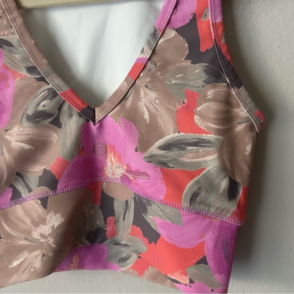 Saltwater Luxe Pink Floral Crop Balance Tank Small - Picture 7 of 9